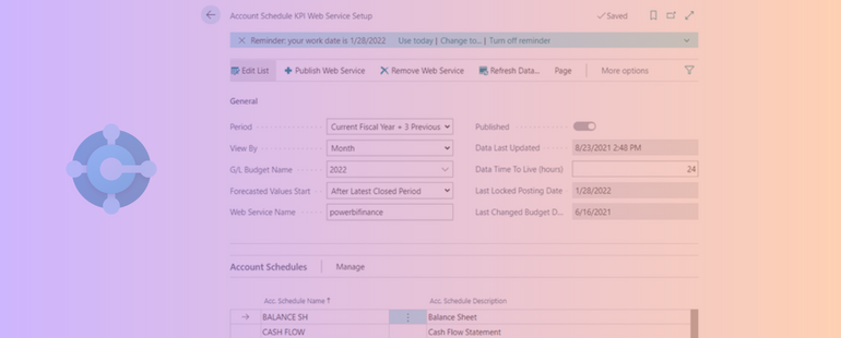 Business Central
Power BI and Account Schedules
